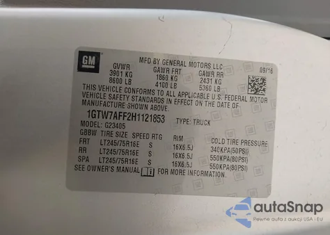 2017 GMC Savana Work Van from USA, damaged, VIN 1GTW7AFF2H1121853